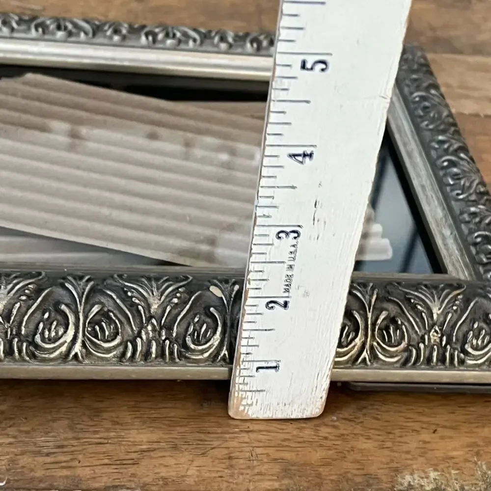 Antique Silver-toned Ornate Scroll Metal Picture Frame Fits 5x7 Photos